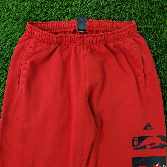 ADIDAS Chicago-Bulls Womens M/L Sweatpants Red - Picture 13 of 16